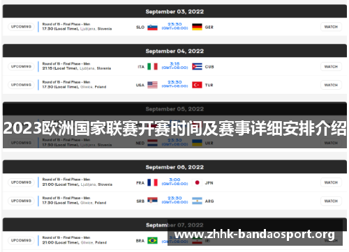 2023欧洲国家联赛开赛时间及赛事详细安排介绍 2023欧洲国家联赛开赛时间及赛事详细安排介绍